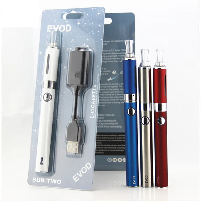 EVOD Electronic Cigarettes MT3 Vaporizer Pen Blister Kits 650Mah 900Mah 1100Mah 510 Thread Vape Battery 2.4Ml MT3 Atomizer Vaper