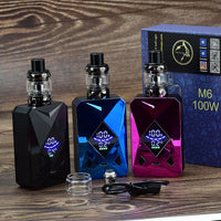 100W Box Mod Vape Kit M6 Mod Kit 4Ml Vaper Atomizer 2600Mah Battery Electronic Cigarette Vape Vaporizer Kit
