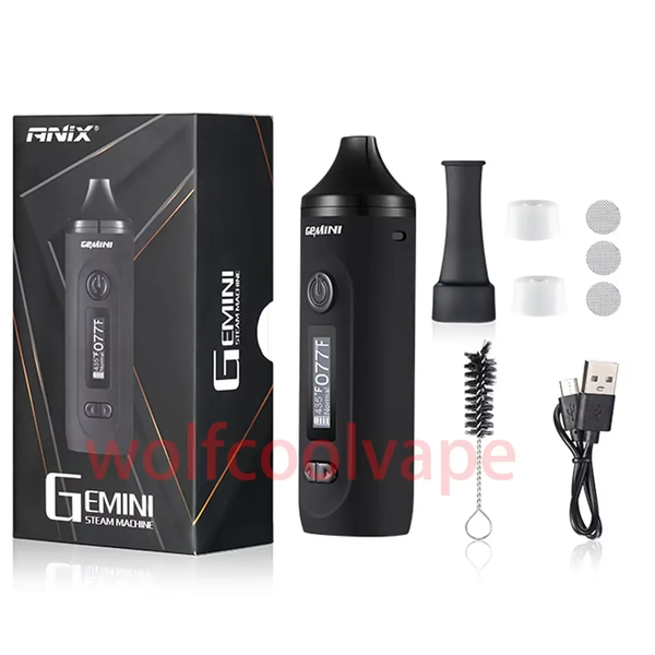 Dry Herb Vaporizer Gemini Herbal Starter Kit Battery Tempreture Control OLED Screen 2200Mah E Cigarettes Vape Pen Kits