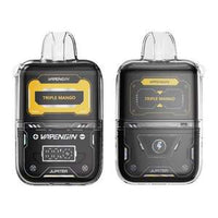 Two Vapenqin Jupiter vape devices with 'Triple Mango' flavor on a white background | Vapengin Triple Mango 2 Kit | Vapengin Jupiter 2 Mango Burst | Vapengin Mango Fusion 2 Kit | Vapengin Jupiter 2 Tropical Mango | Vapengin Mango Rush 2 Kit | Vapengin Triple Mango Breeze Kit | Vapengin Mango Wave 2 Kit