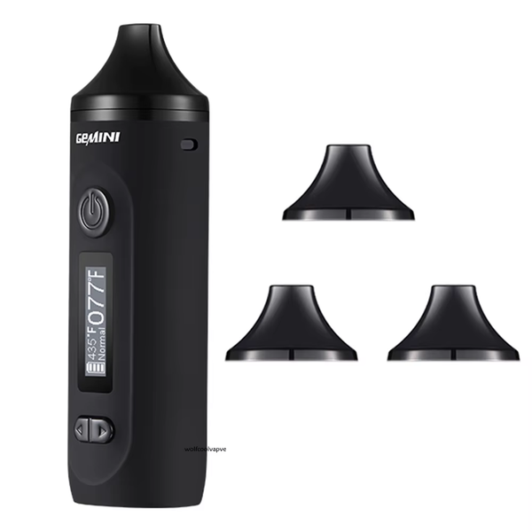 Dry Herb Vaporizer Gemini Herbal Starter Kit Battery Tempreture Control OLED Screen 2200Mah E Cigarettes Vape Pen Kits